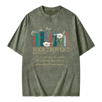 Pagewings Booktrovert Unisex Washed T-shirt