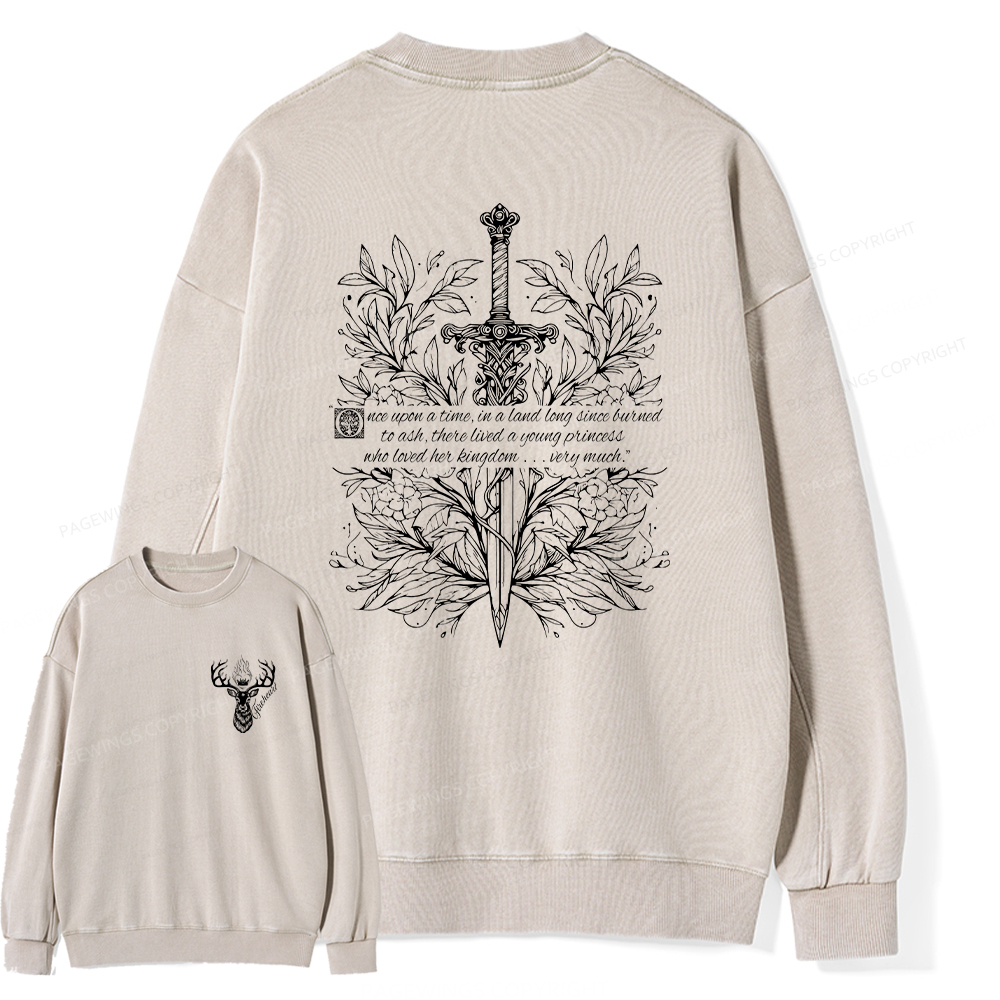 Pagewings Fireheart Unisex Washed Sweatshirt