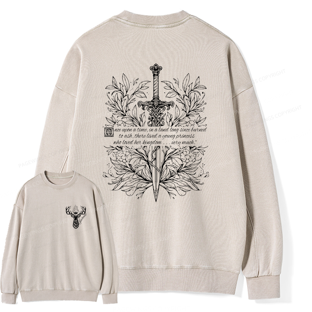 Pagewings Fireheart Unisex Washed Sweatshirt