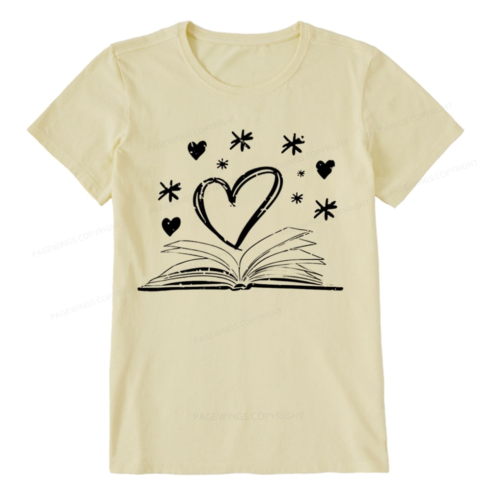 Pagewings Bookworm Librarian Valentines Day Book Unisex Classic T-shirt