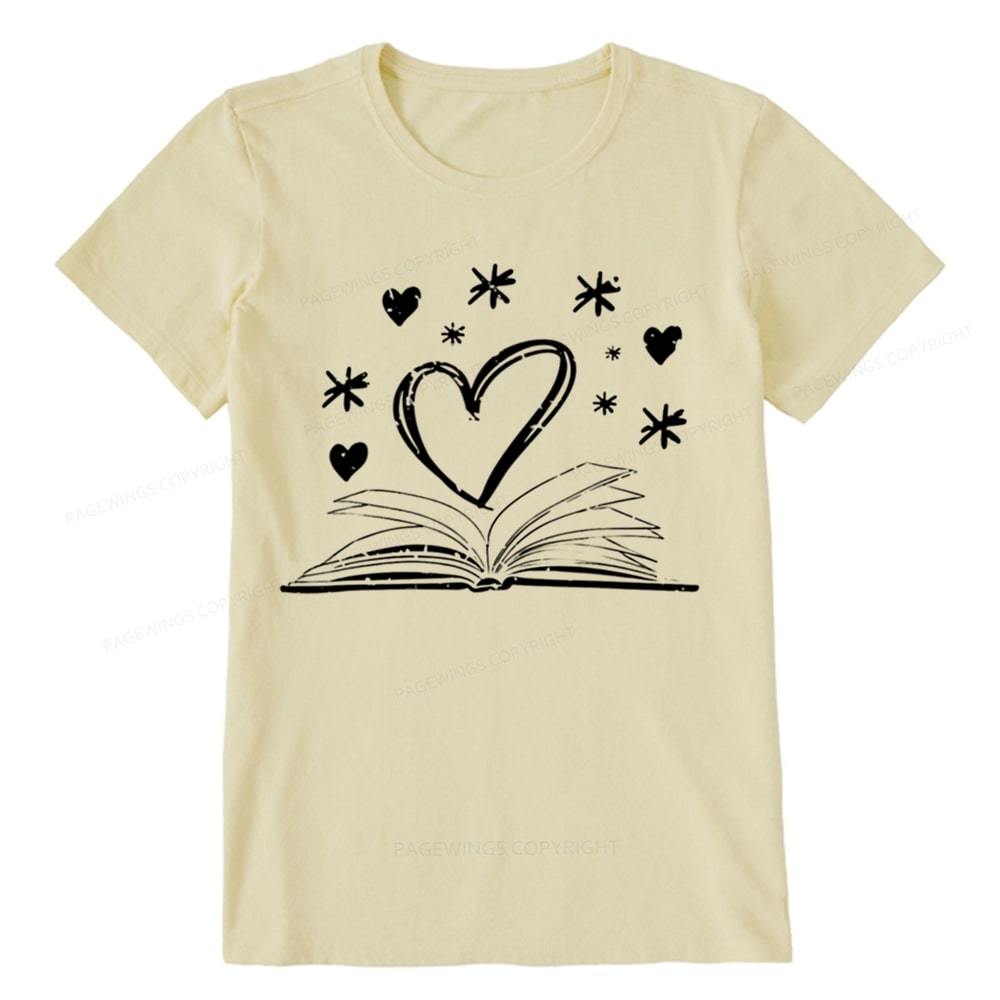 Pagewings Bookworm Librarian Valentines Day Book Unisex Classic T-shirt