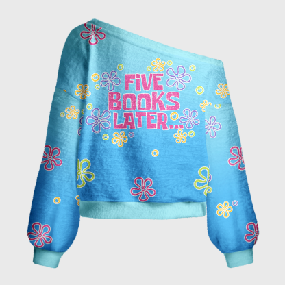 Pagewings  Book Lover Off Shoulder Ugly Knit Sweater