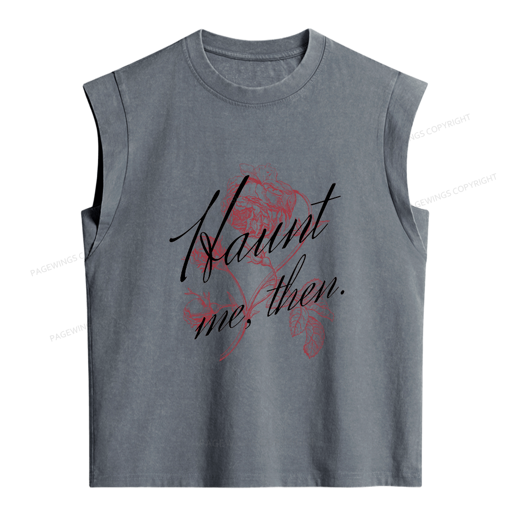 Pagewings Haunt Me Women's Washed Tank Top