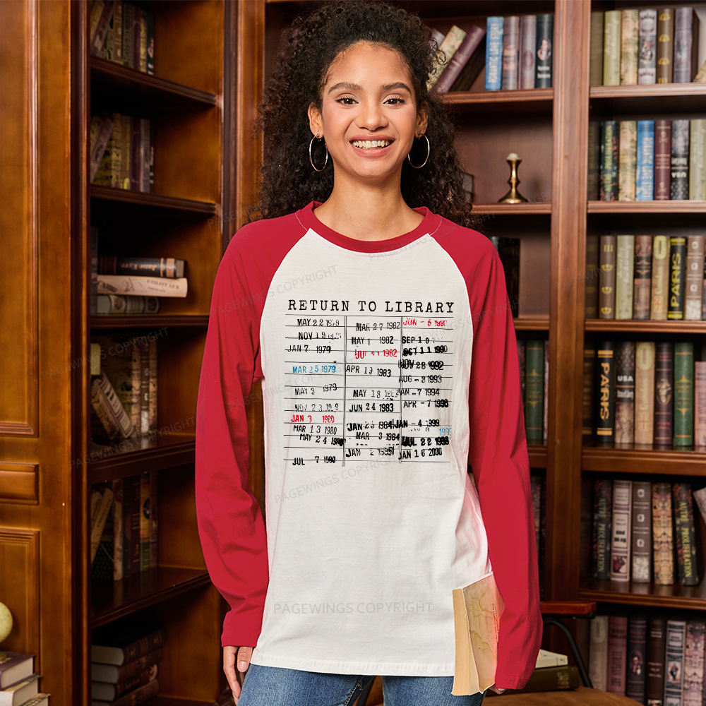 Pagewings Return To Library Long Sleeve Raglan T-shirt