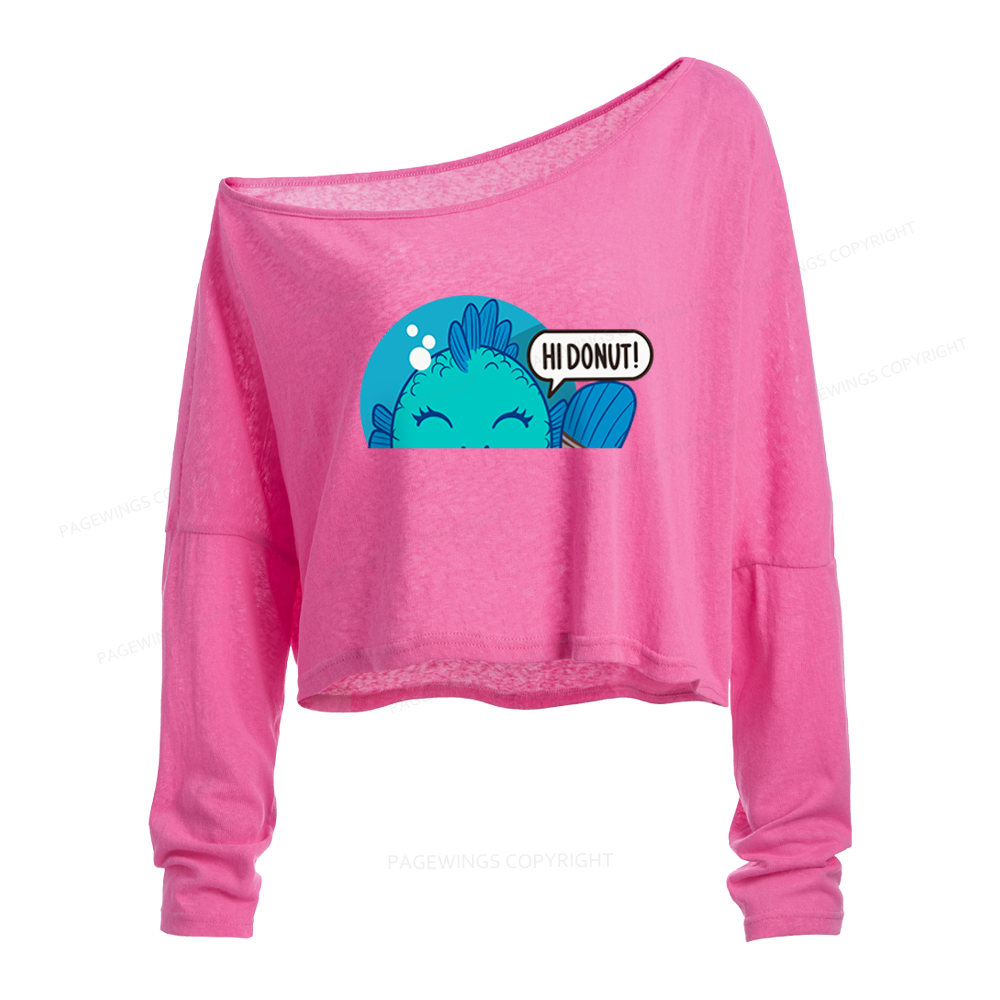 Pagewings Sci Fi Bookish Slouchy Long Sleeve Off Shoulder T-shirt
