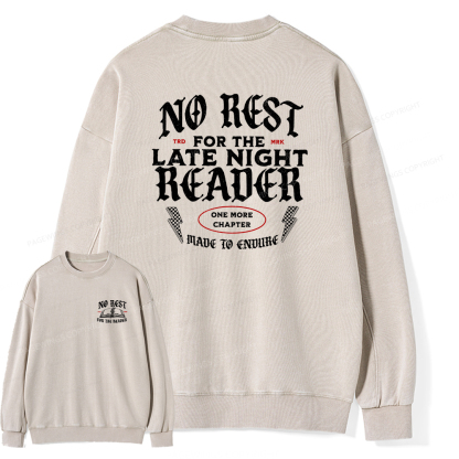 Pagewings No Rest For The Late Night Reader Unisex Washed Sweatshirt