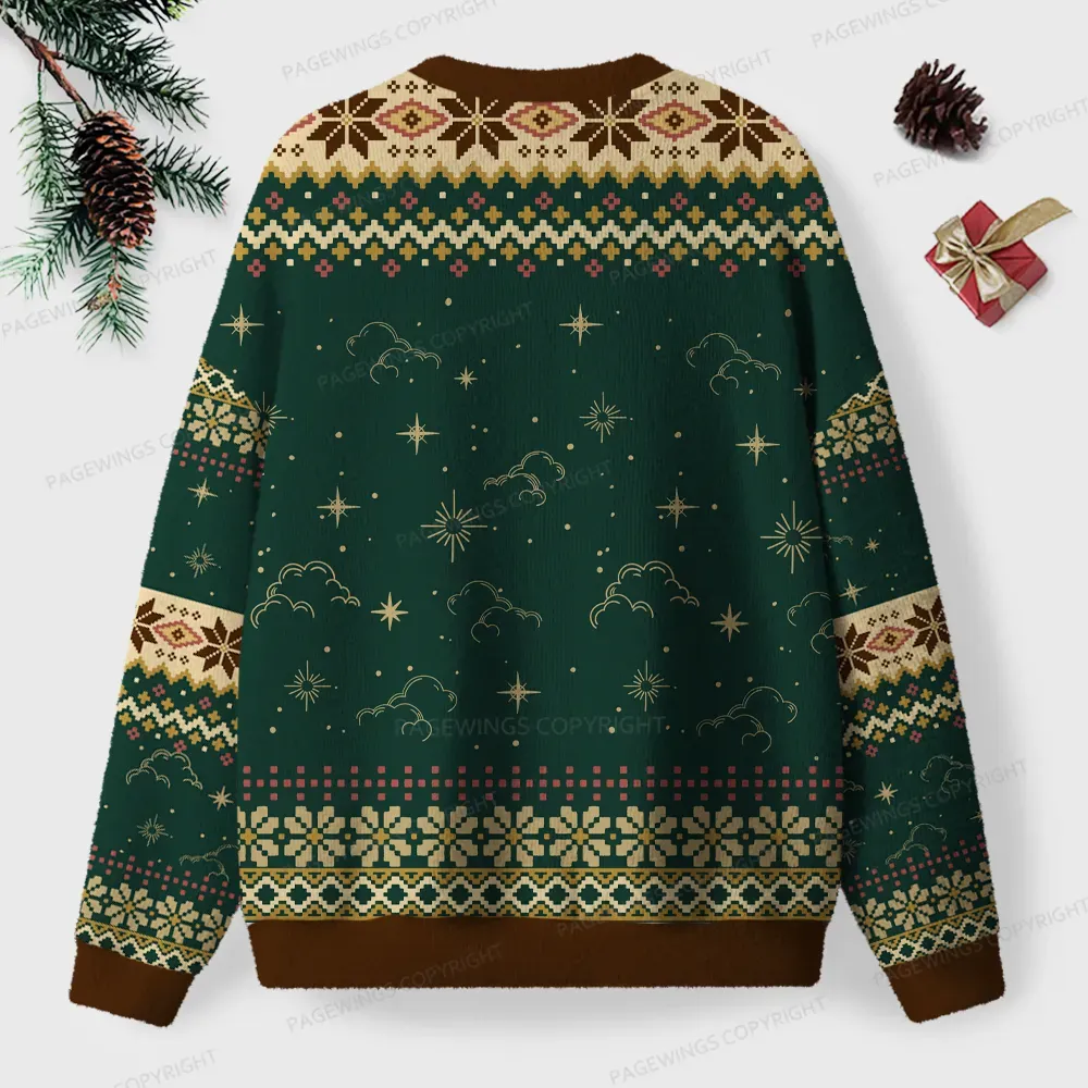 Pagewings Wore White On The Day He Was To Kill A King Unisex Ugly Knit Sweatshirt