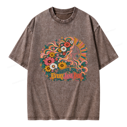 Pagewings Justice for Every Jane Doe Unisex Washed T-shirt