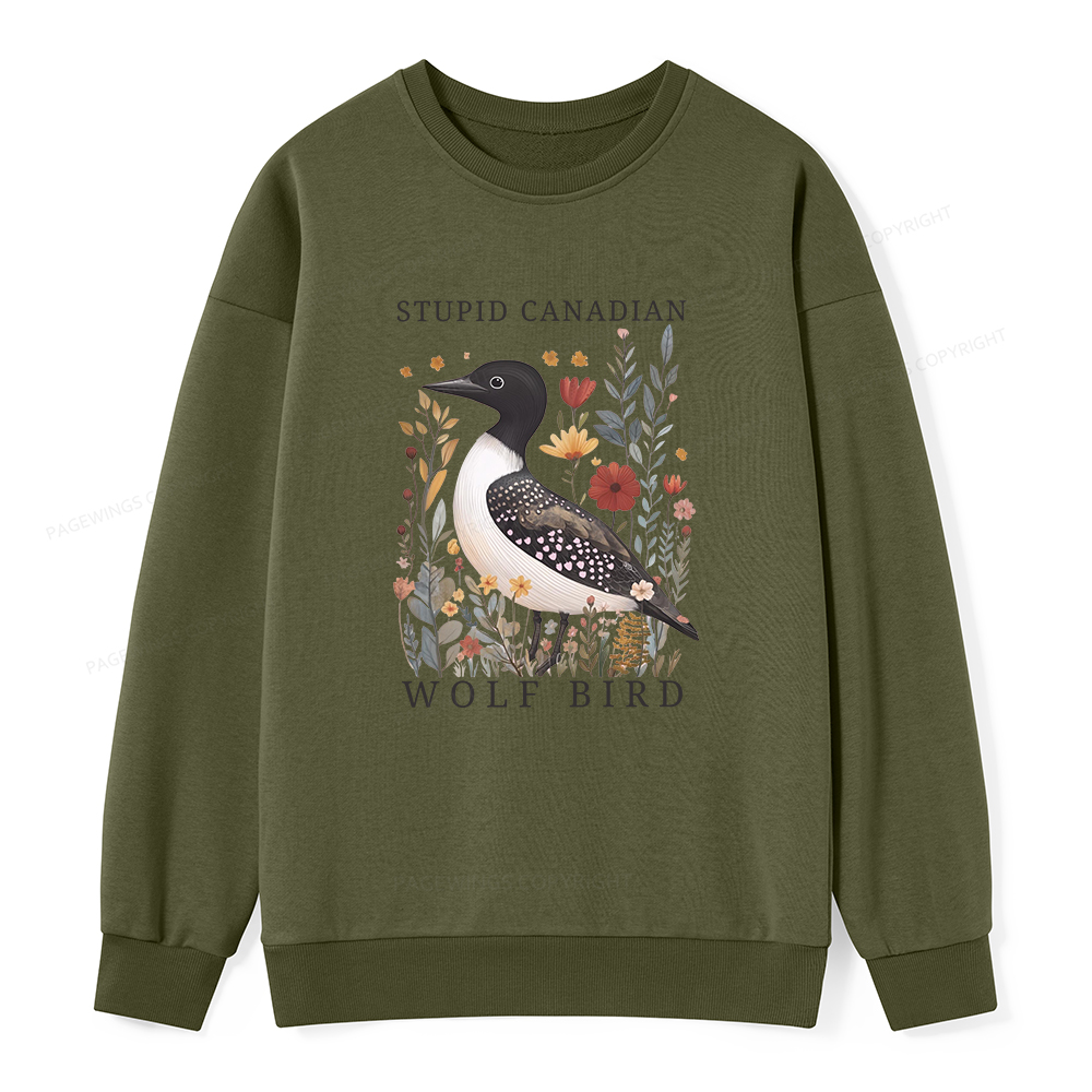 Pagewings Stupid Canadian Wolf Bird Unisex Classic Sweatshirt