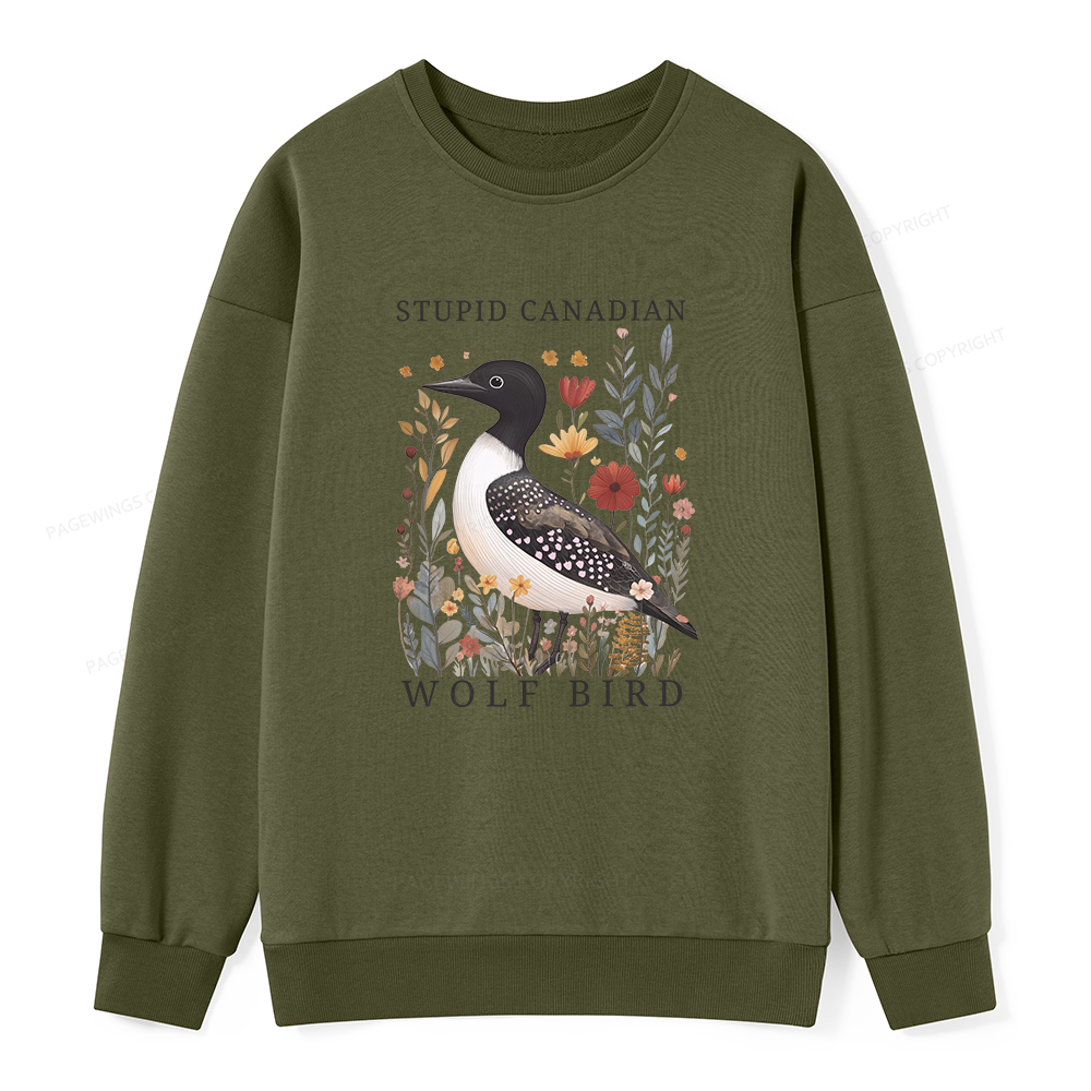 Pagewings Stupid Canadian Wolf Bird Unisex Classic Sweatshirt