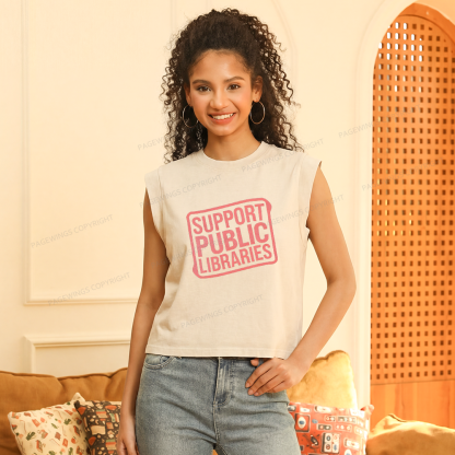 Pagewings Support Public Libraries Women's Washed Tank Top