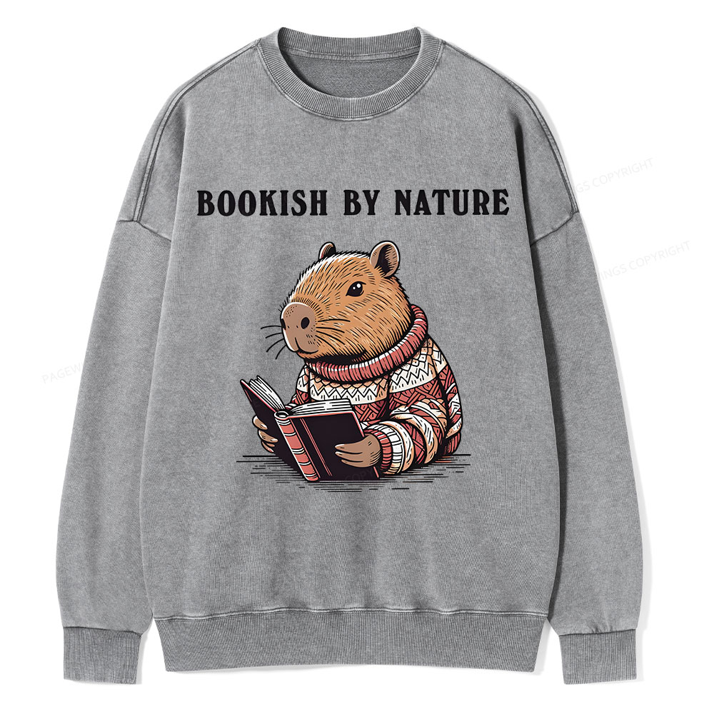 Pagewings Bookish By Nature Unisex Washed Sweatshirit