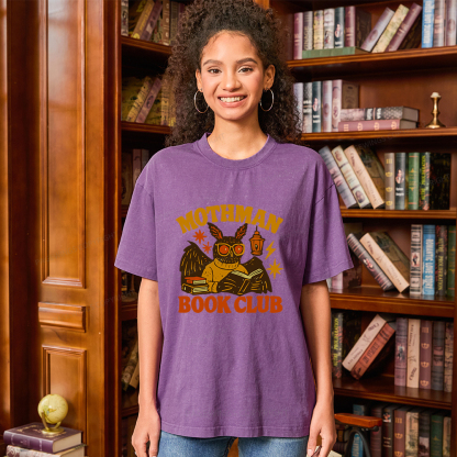Pagewings Mothman Book Club Unisex Washed T-shirt