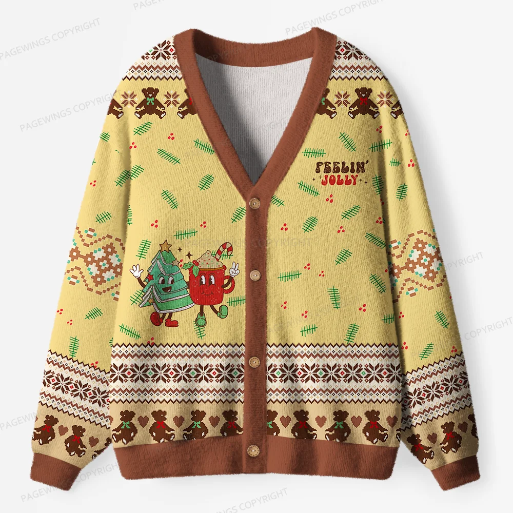 Pagewings Feelin' Jolly Unisex Ugly Cardigan Sweaters