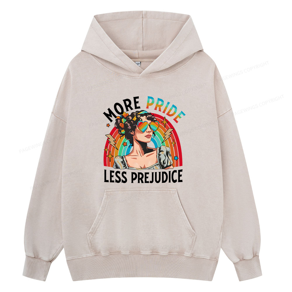 Pagewing More Pride Less Prejudice Unisex Washed Hoodie