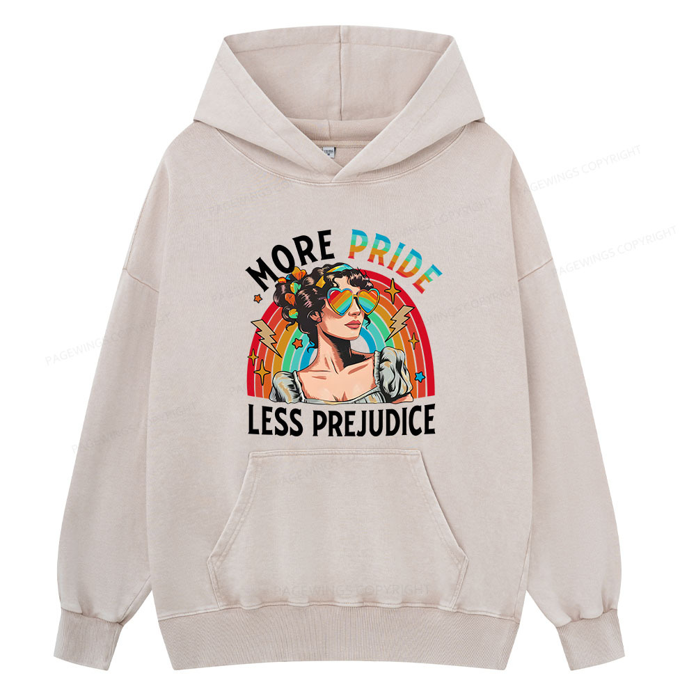Pagewing More Pride Less Prejudice Unisex Washed Hoodie