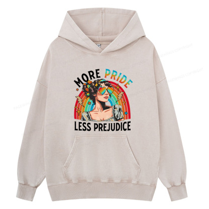 Pagewing More Pride Less Prejudice Unisex Washed Hoodie