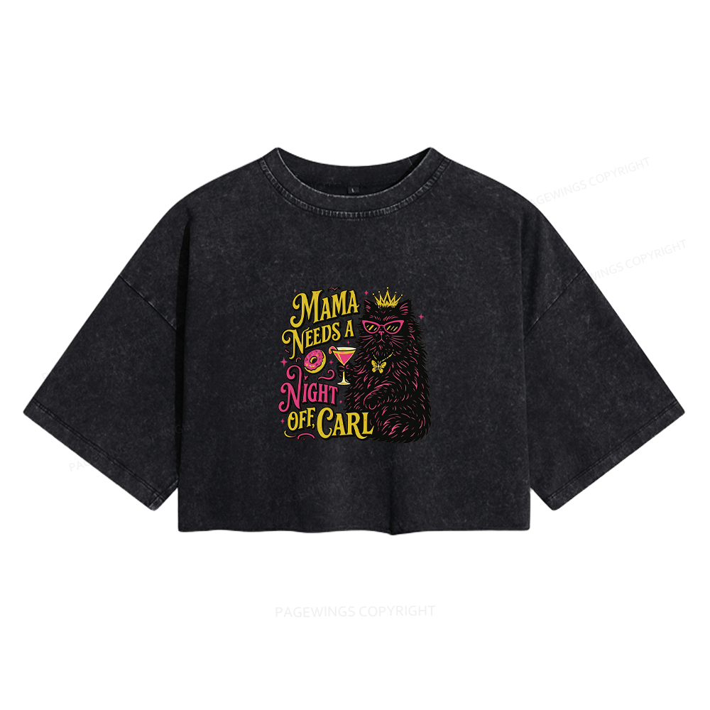Pagewings Princess Donut Women's Washed Cropped T-shirt