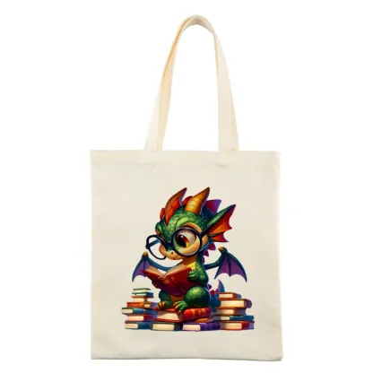 Pagewings Dragon And Books Tote Bag
