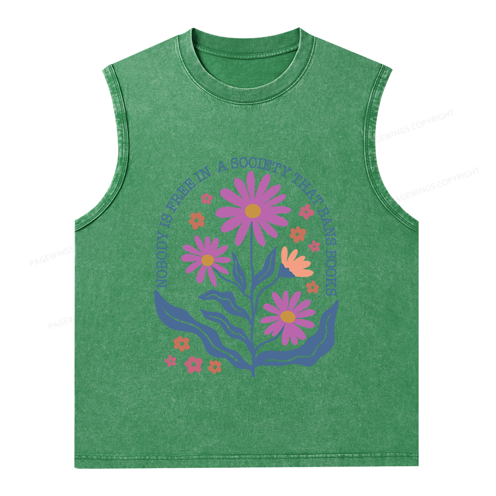 Pagewings Read Banned Books Shirt, Social Justice Gift Unisex Washed Tank Top
