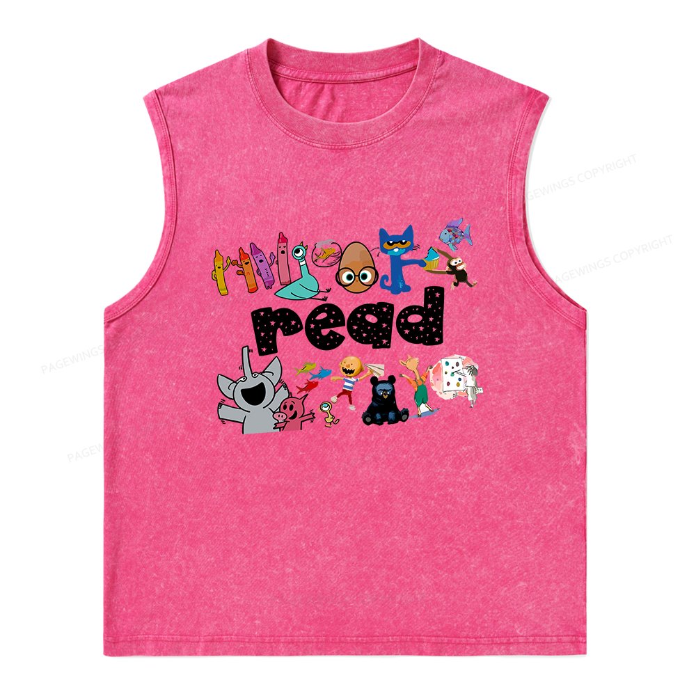 Pagewings Reading Bookish Unisex Washed Tank Top