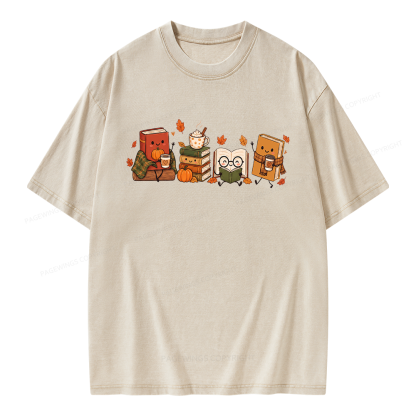 Pagewings Cozy Book Lover Unisex Washed T-shirt