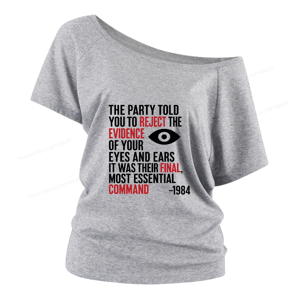 Pagewings Dystopia Quote Women Off Shoulder T-shirts