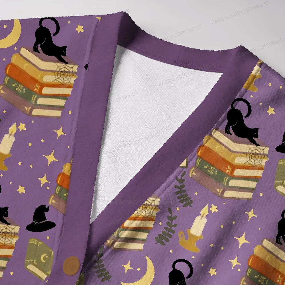 Pagewings Cozy Autumn Reading Unisex Ugly Cardigan Sweaters