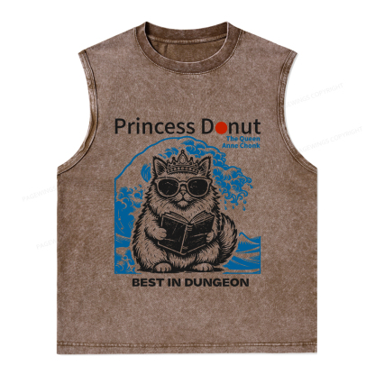 Pagewings Princess Donut Unisex Washed Tank Top