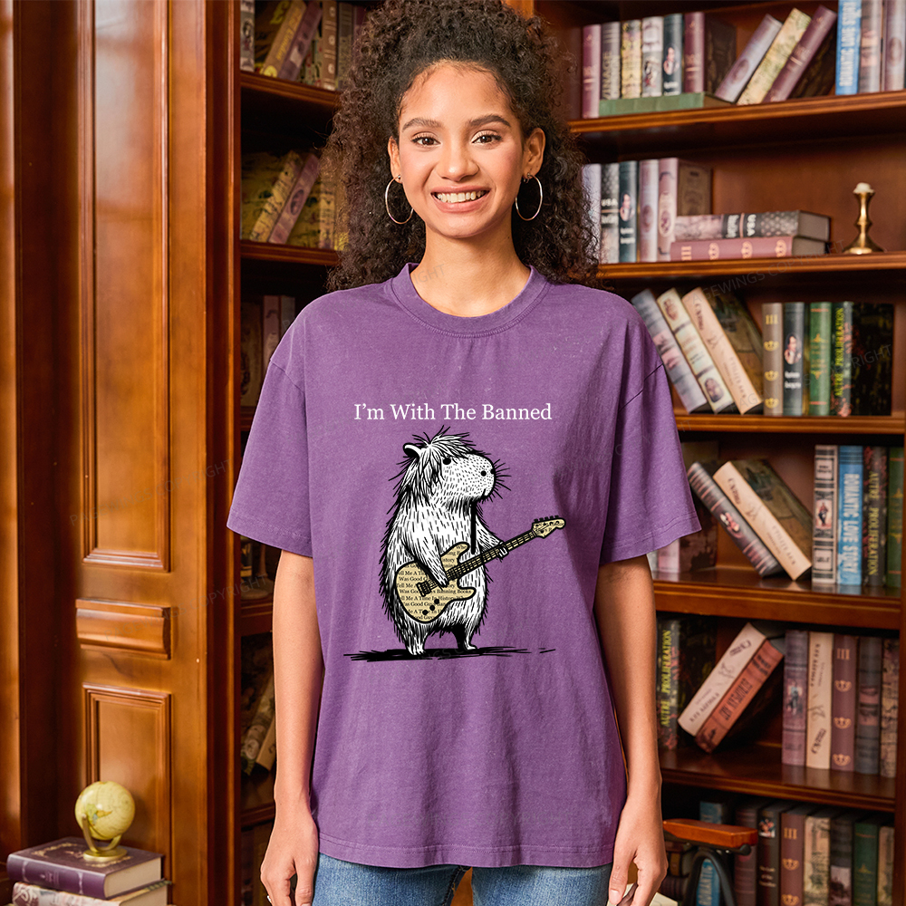 Pagewings I'm With The Banned Unisex Washed T-shirt