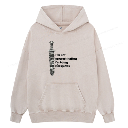 Pagewings I'm Doing Side Quests Unisex Washed Hoodie
