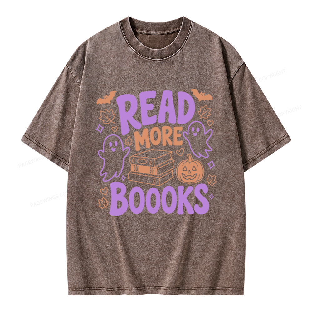 Pagewings Halloween Bookish Unisex Washed T-shirt