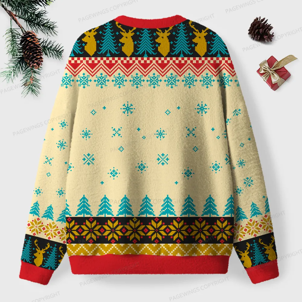 Pagewings Ban The Fascists Save The Books Unisex Ugly Knit Sweatshirt
