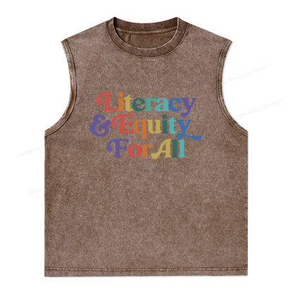 Pagewings  Literacy & Equity For All Unisex Washed Tank Top