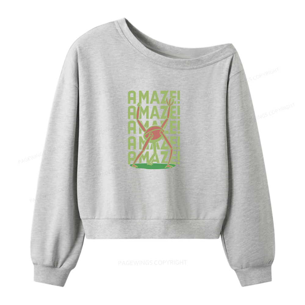 Pagewings Rocky Amaze Women Off Shoulder Sweatshirt