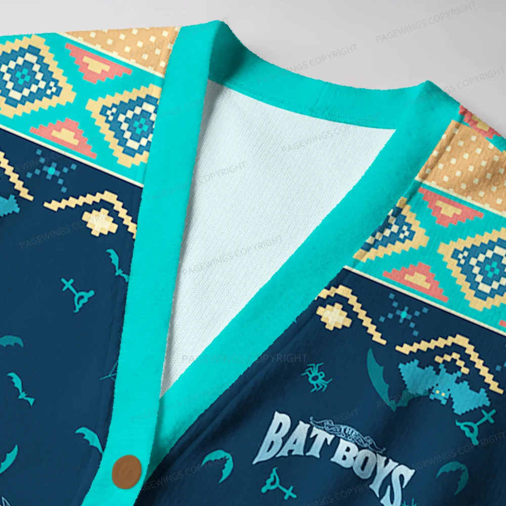 Pagewings Bat Boys Unisex Ugly Cardigan Sweaters
