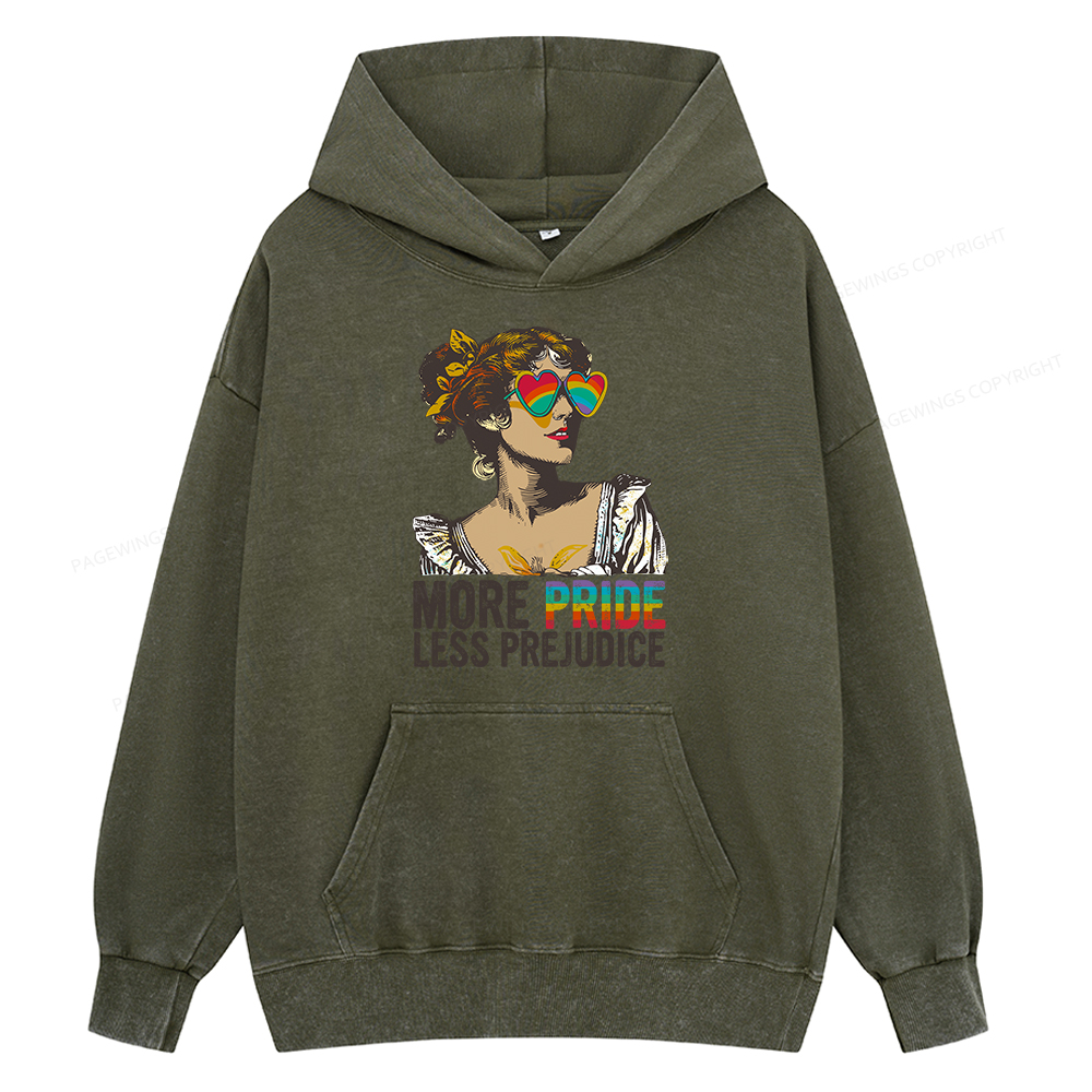 Pagewings More Pride Less Prejudice Unisex Washed Hoodie