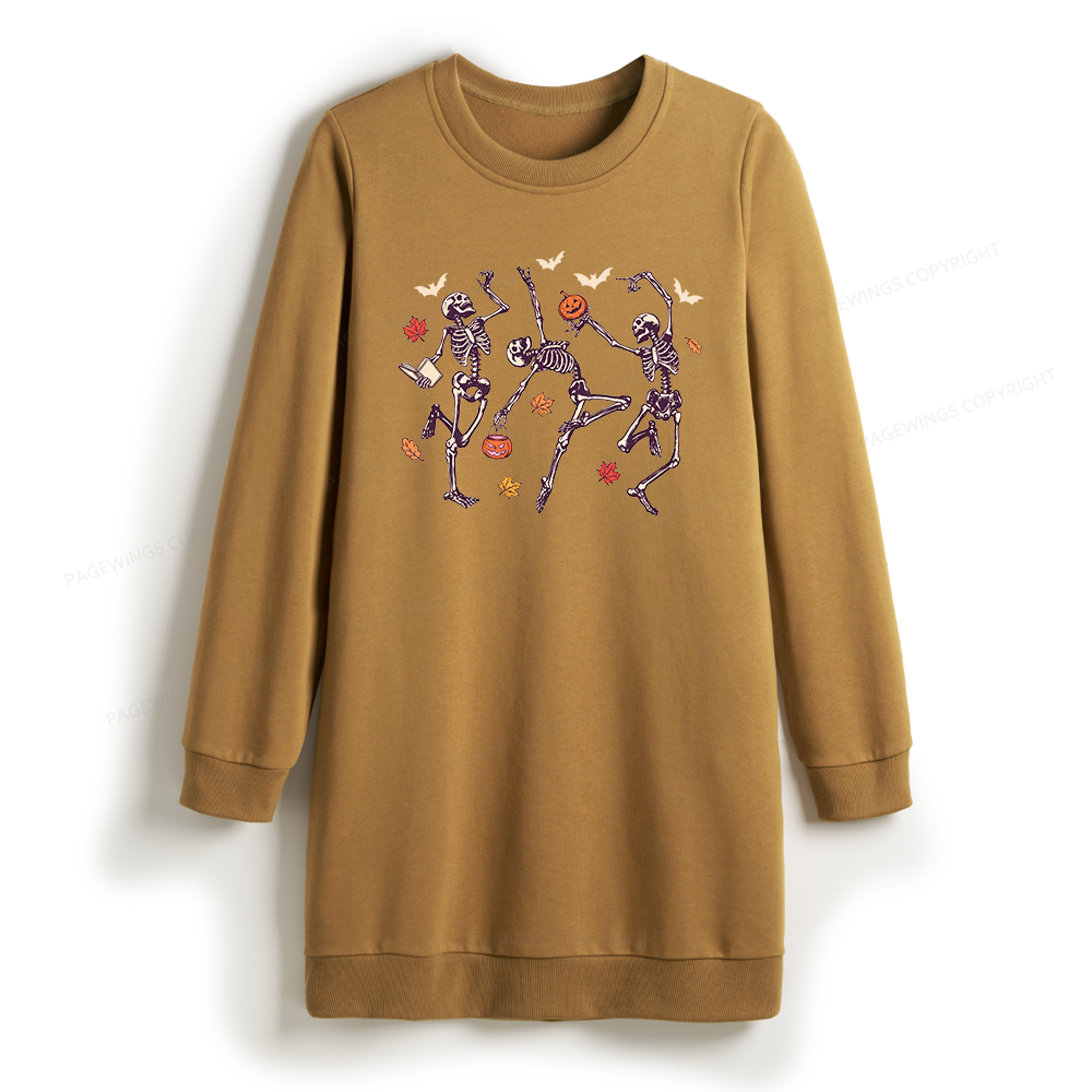 Pagewings Dancing Skeleton Sweatshirt Dress