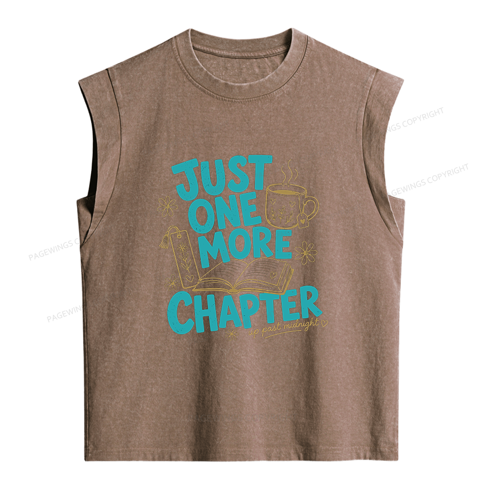 Pagewing Just One More Chapter Women's Washed Tank Top
