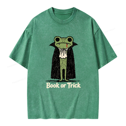 Pagewings Frog Halloween Unisex Washed T-shirt