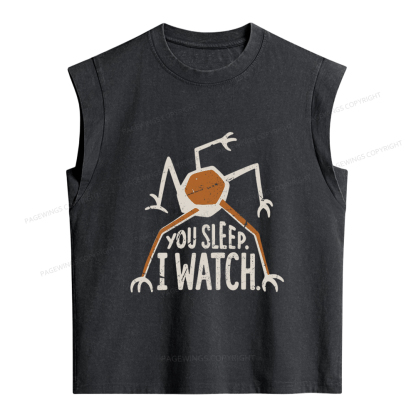 Pagewings You Sleep I Watch Women's Washed Tank Top