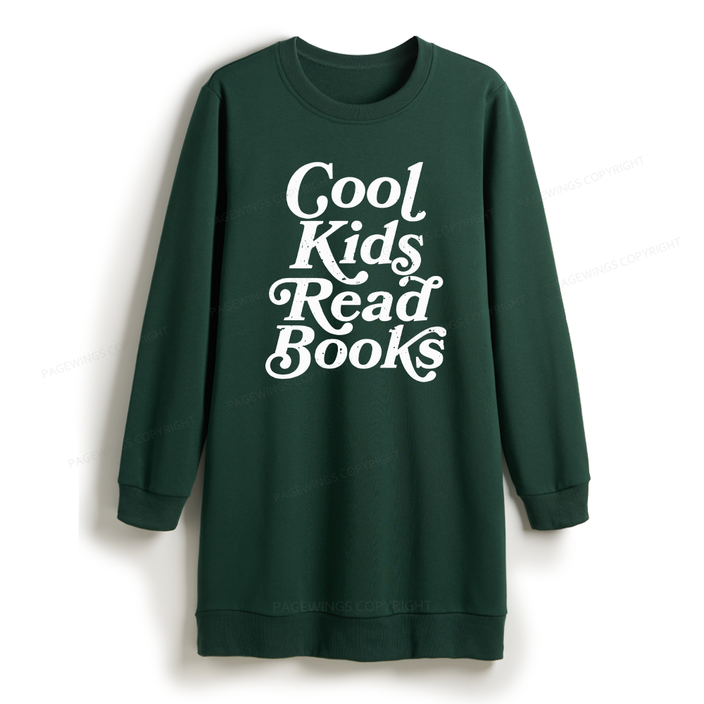 Pagewings Cool Kids Read Books Sweatshirt Dress