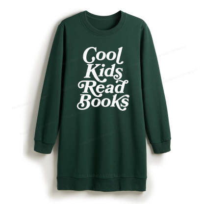 Pagewings Cool Kids Read Books Sweatshirt Dress