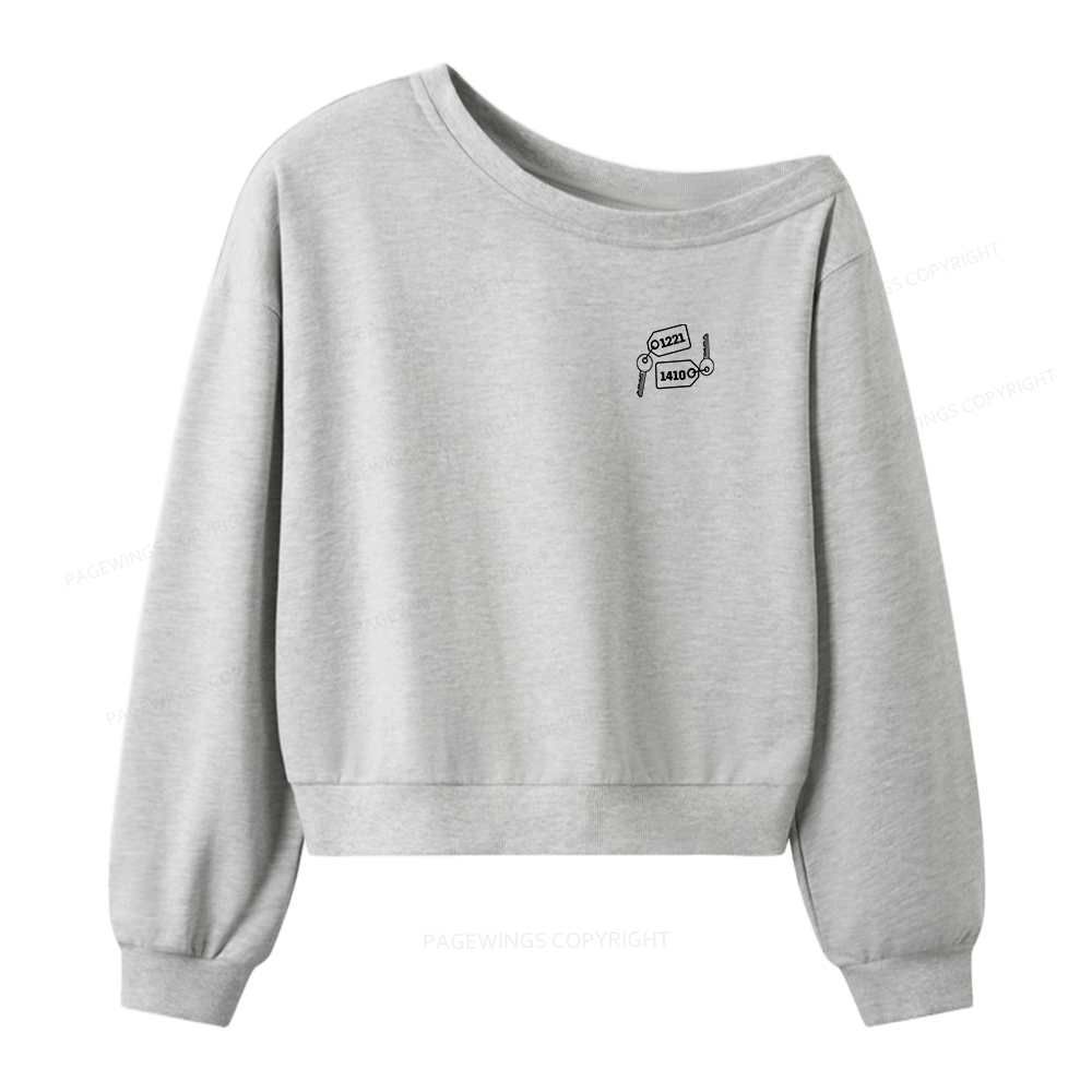 Pagewings Room Numbers Women Off  Shoulder Sweatshirt