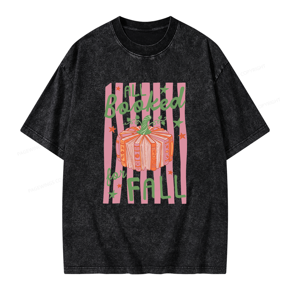 Pagewings All Booked for Fall Unisex Washed T-shirt