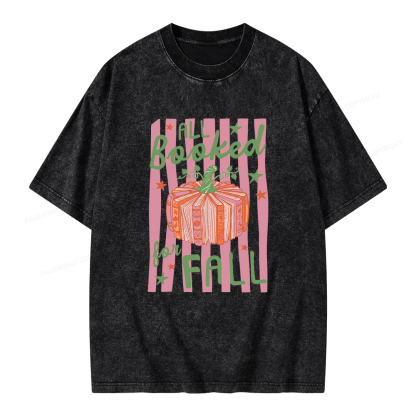 Pagewings All Booked for Fall Unisex Washed T-shirt