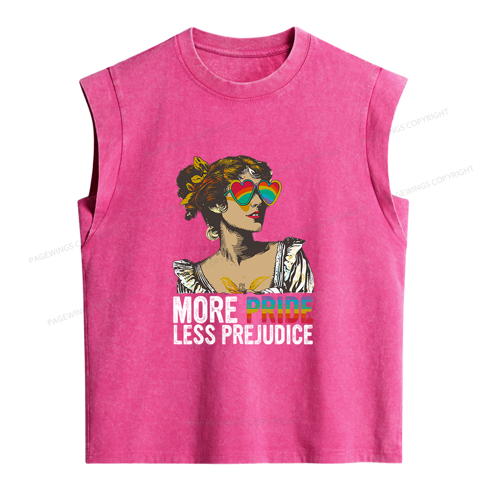 Pagewings More Pride Less Prejudice Women's Washed Tank Top