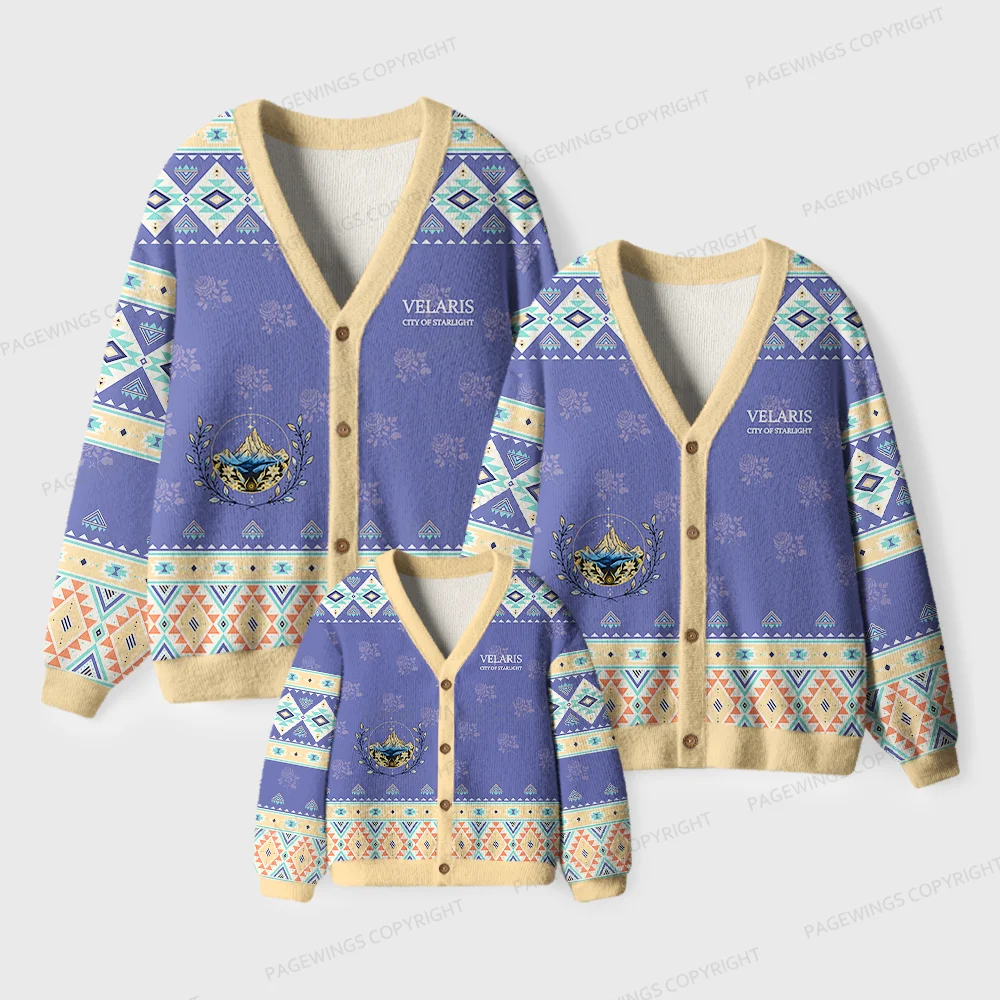Pagewings Velaris City Of Starlight Unisex Ugly Cardigan Sweaters