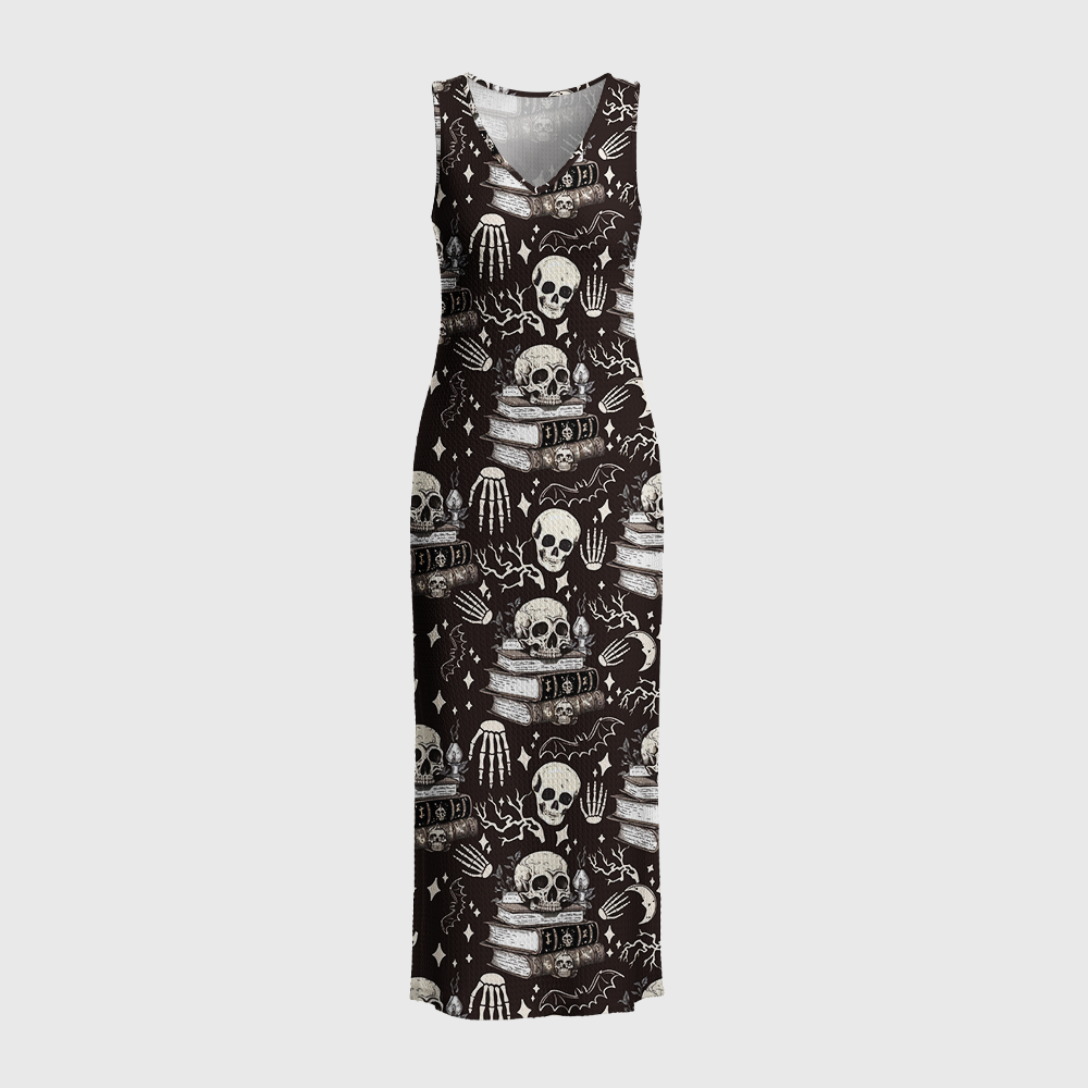 Pagewings Skeleton Book Crochet Maxi Dress