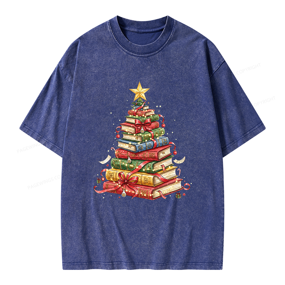 Pagewings Christmas Tree Unisex Washed T-shirt